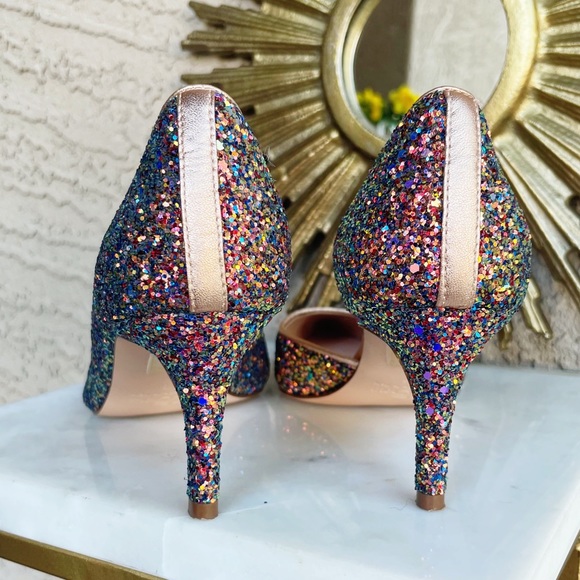J.CREW Pink Multicolor Ombré Holographic Glitter Colette D’Orsay Pumps Heels 6 - Picture 5 of 16